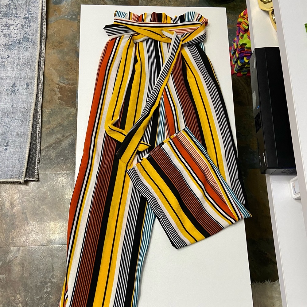 Stripped Cinched Pants